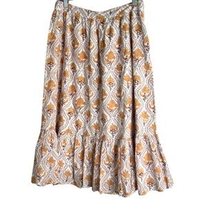 Beau & Ro Batik Printed Midi Skirt Women's Size Medium